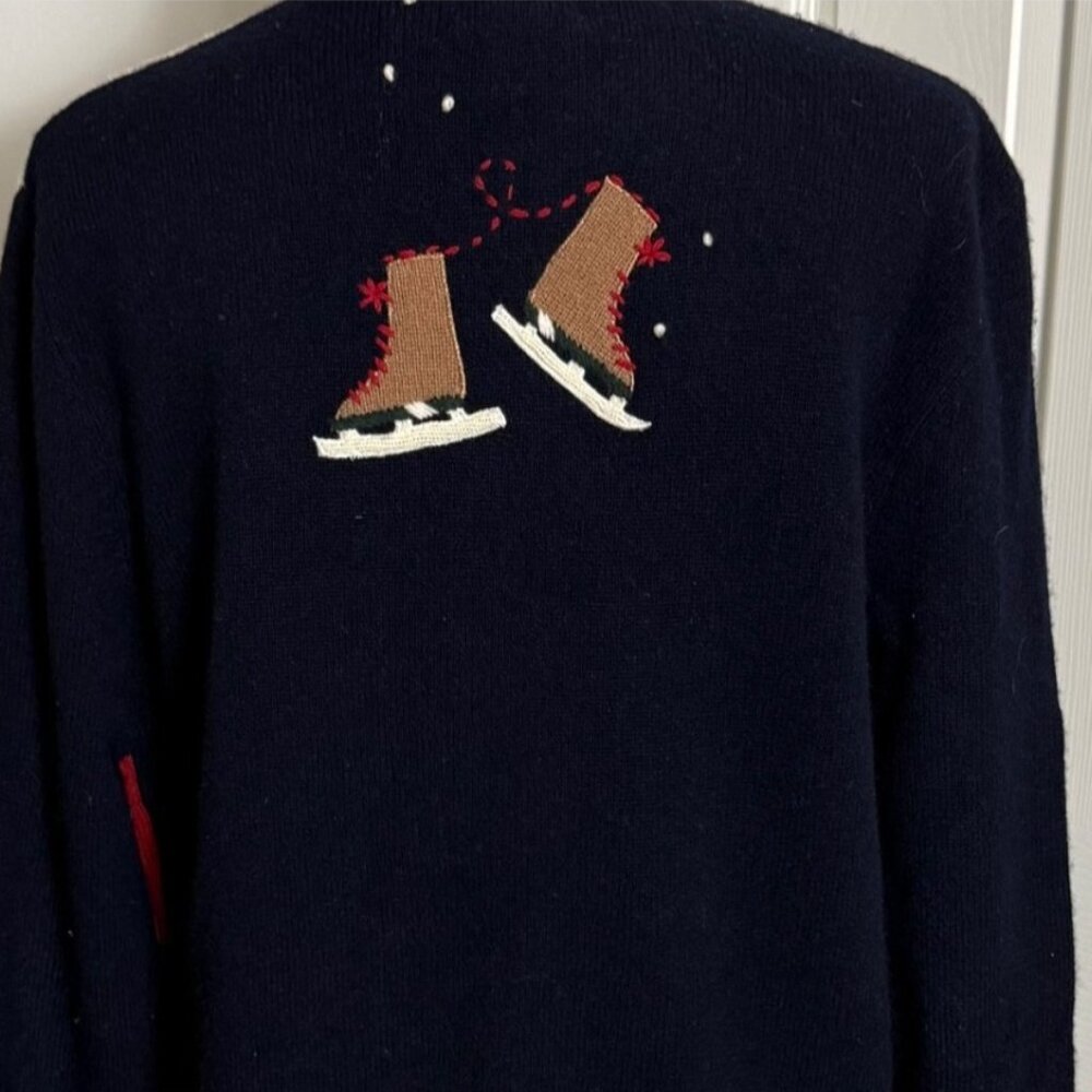 Lambswool Winter Patchwork Sweater Ski Lodge Snow… - image 7